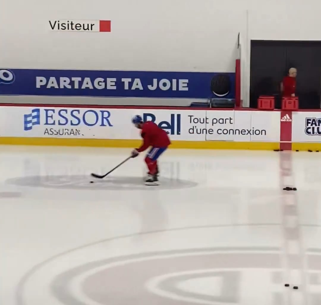 Philip Danault on the ice at Brossard