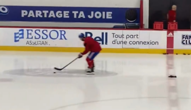 Philip Danault on the ice at Brossard