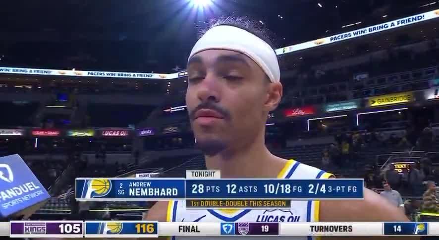 Andrew Nembhard on Russell Westbrook:  

“OKC was one of my favorite teams growing up, so definitely a fan of Russ”