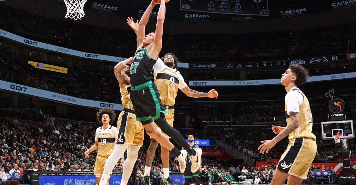 Jordan Walsh had a career scoring night against the Wizards. But, that's not what stood out to him: “Honestly, I be forgetting what happened on offense... the defense always sticks with me.”