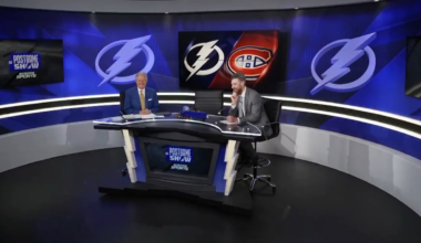 Post Game: Pat Maroon with a Culvers bag on his head