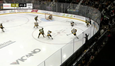 After review Jett Luchanko scores his 1st goal after being traded to the Branford Bulldogs. It’s also the Teddy Bear Toss goal.