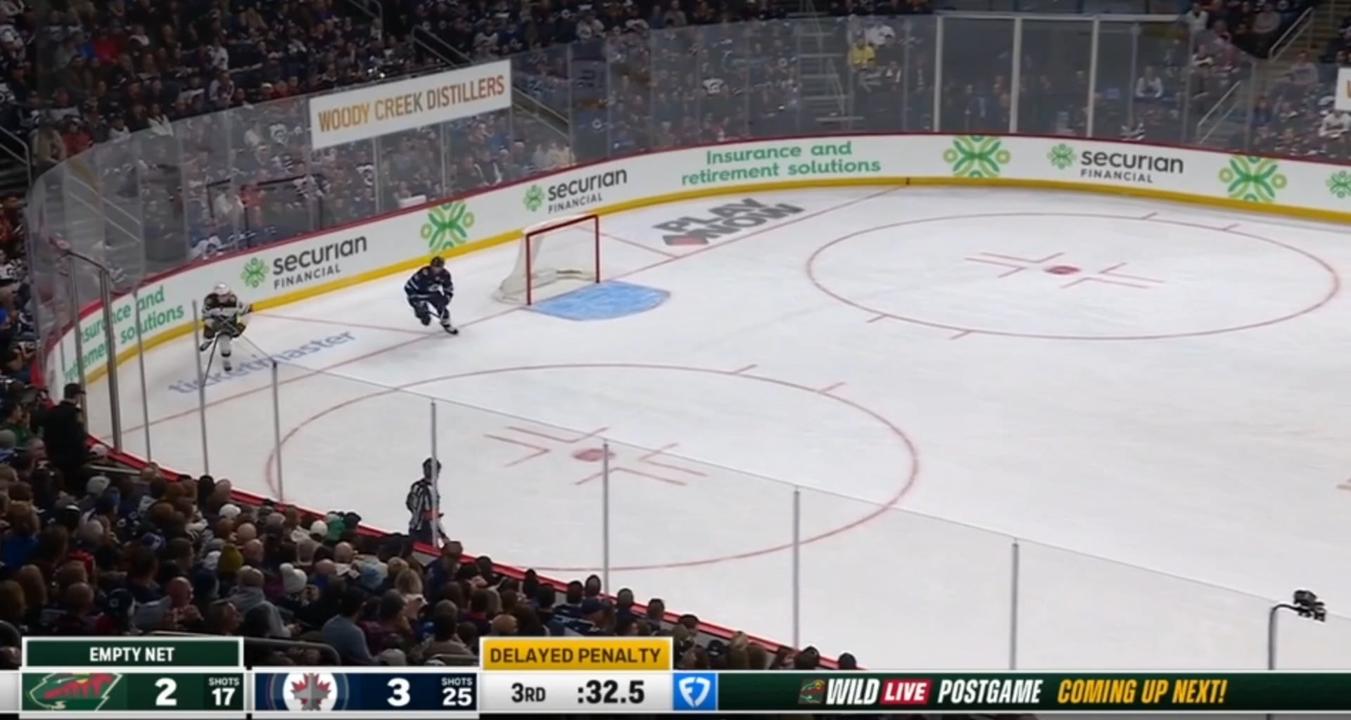Connor steals the puck from Hughes. No goal. Delayed penalty. This ends up with Minnesota tying the game with 20 seconds left and winning it in overtime.