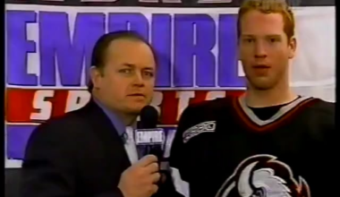 [SabresClassics] On December 21, 1999, the Sabres power play was struggling so they brought up Brian Campbell from Rochester to play against the Rangers. He had an immediate impact and had an assist on their first power play. Here's his interview during the first intermission.