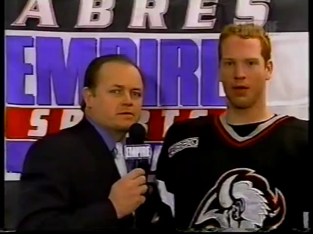 [SabresClassics] On December 21, 1999, the Sabres power play was struggling so they brought up Brian Campbell from Rochester to play against the Rangers. He had an immediate impact and had an assist on their first power play. Here's his interview during the first intermission.