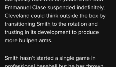 Cade Smith to the rotation? —MLB.com