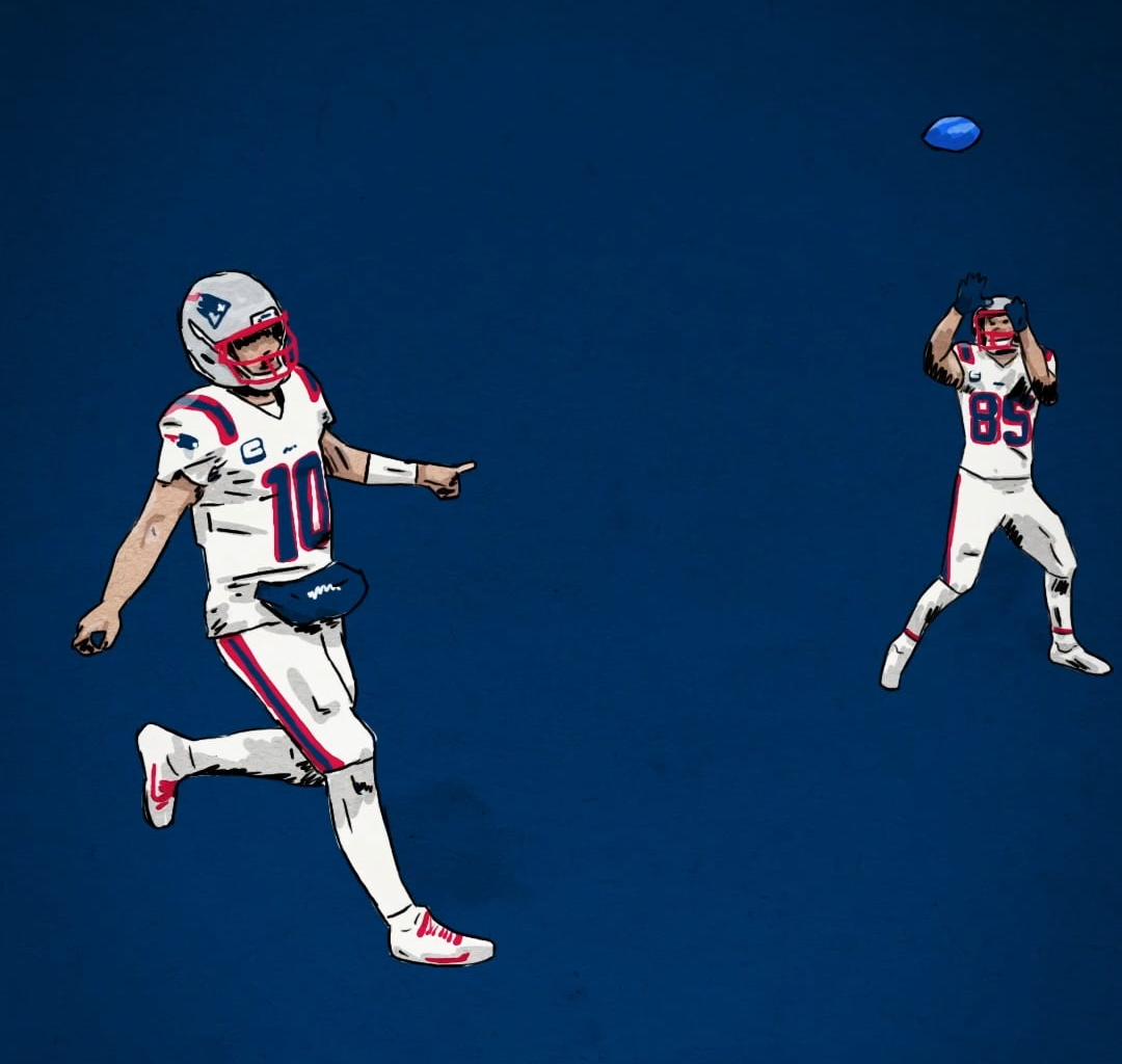 Drake Maye Look-Away Touchdown Pass [OC]