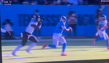 Side by side of how Tony Pollard and Restrepo each handle an inward pass while running to the outside.