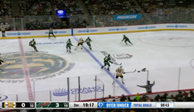 Quinn Hughes scores his first goal with the Wild to make it 4-0