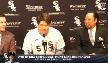 Murakami begins his press conference by saying this in english: “White Sox Nation. You guys are in my heart!” And then he revealed a pair of white socks.