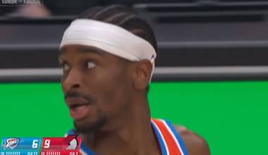 Shai gets called for foul on his signature push-off for first time in his career and he can’t believe it