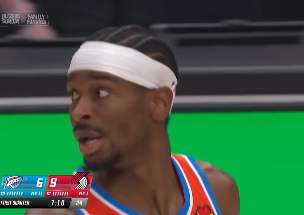 Shai gets called for foul on his signature push-off for first time in his career and he can’t believe it