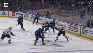 According to Aatu Räty, Kiefer Sherwood was yelling "leave it" at Jesper Wallstedt here