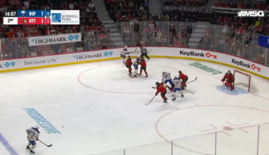 Östlund tips a shot from Byram in the slot to take the lead.