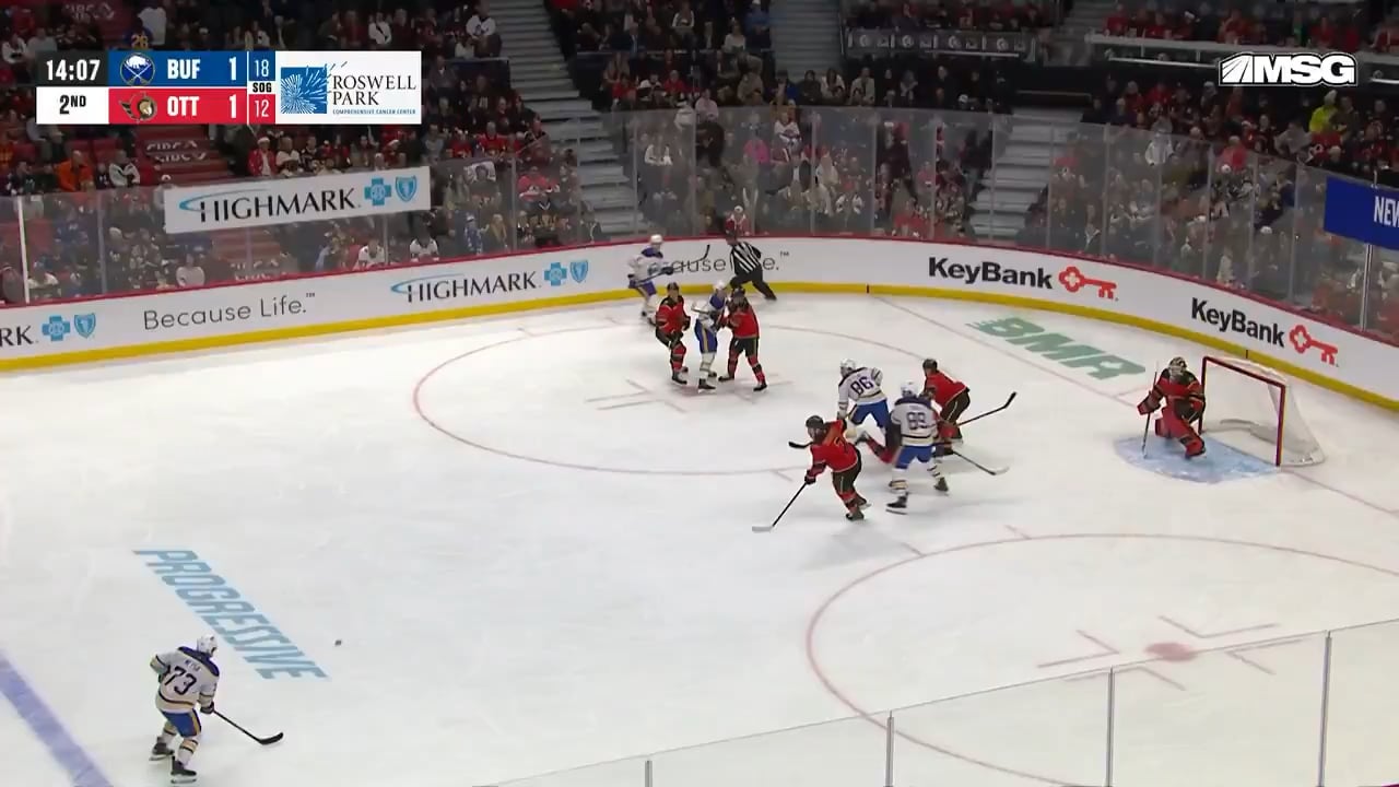 Östlund tips a shot from Byram in the slot to take the lead.