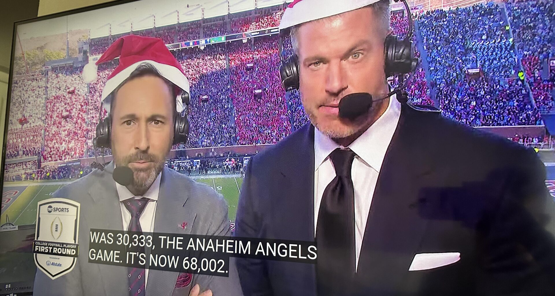 Just lost the record for most Santa hats...