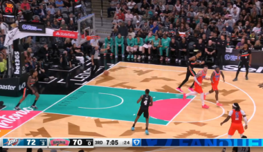 SGA blocks and scores over Victor Wembanyama, the Spurs react quickly through Wemby's slick pass to Stephon Castle for the dunk