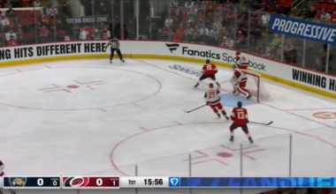 [FLA 0 - (1) CAR] Eric Robinson opens the scoring - stretch pass by Nystrom, Aho assist