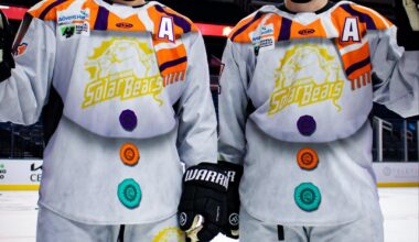 Not to beat a dead horse... I know some people were not happy with the Stadium Series jerseys but our ECHL affiliate's fit for tonight... Yikes. (Freaking love the Solar Bears but this wasn't it)