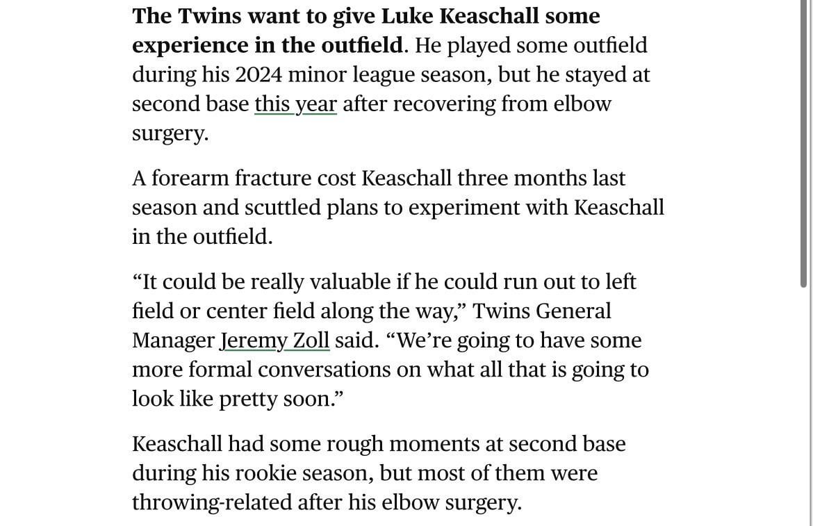 Luke Keaschall will get some outfield work