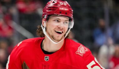 [Nicholas J. Cotsonika]Seider thriving for Red Wings, excited for Olympics with Germany | NHL.com