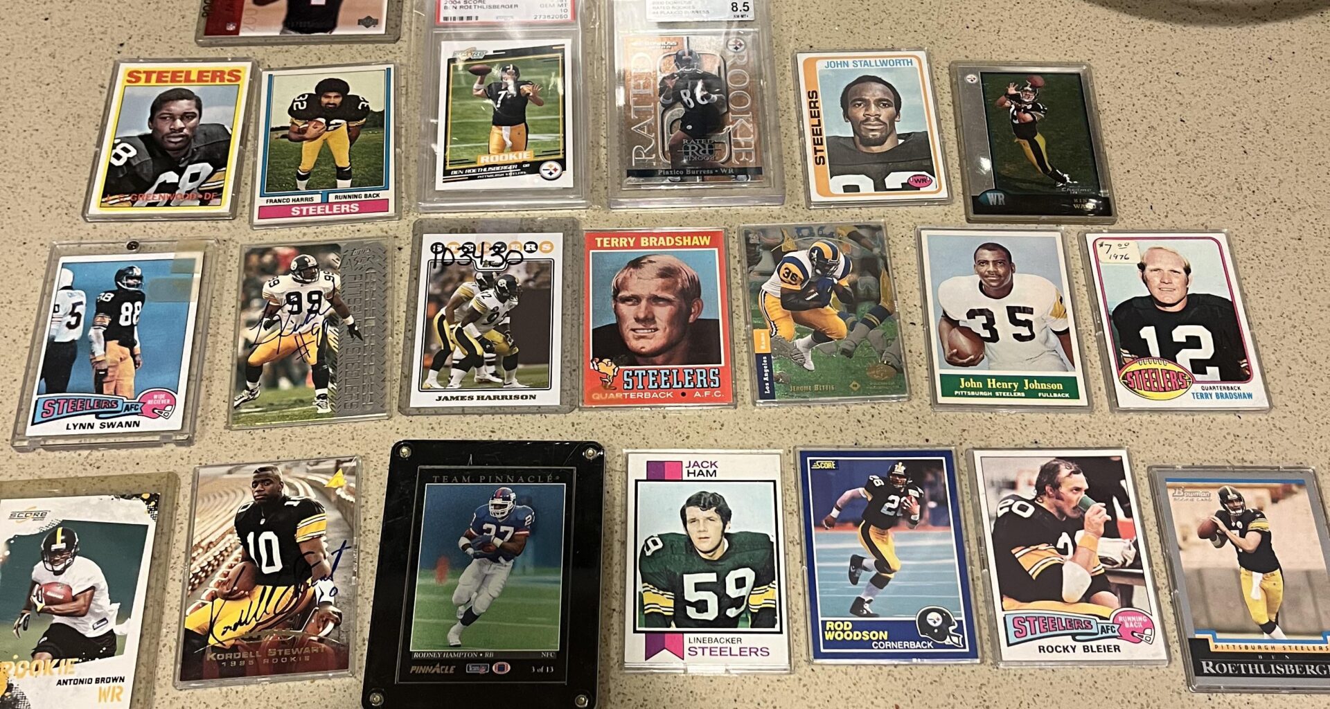My collection of Steelers rookie cards. Any idea of the value ?