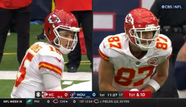 Patrick Mahomes vs Texans during the 2022 season