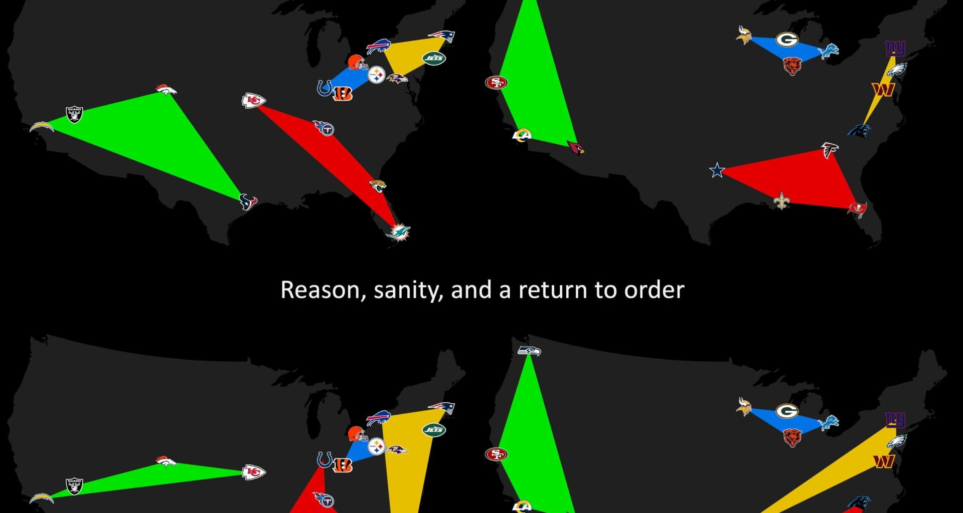 Praise be unto Goodell for refusing to give into these ridiculous """geographically based""" divisions