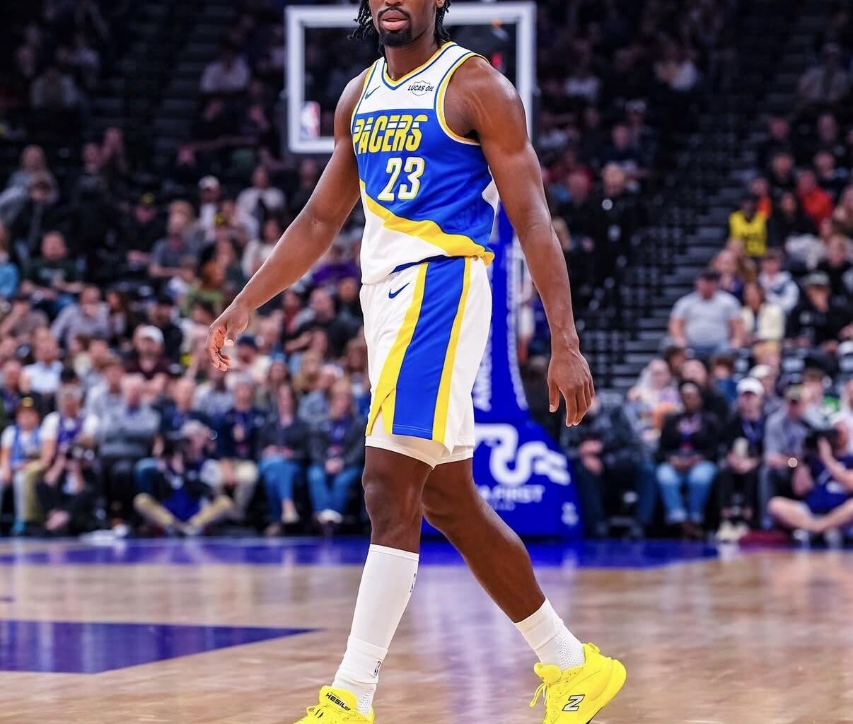 Aaron Nesmith, who has been out with a sprained left knee, is available to play tonight against the Miami Heat (via Pacers Instagram)