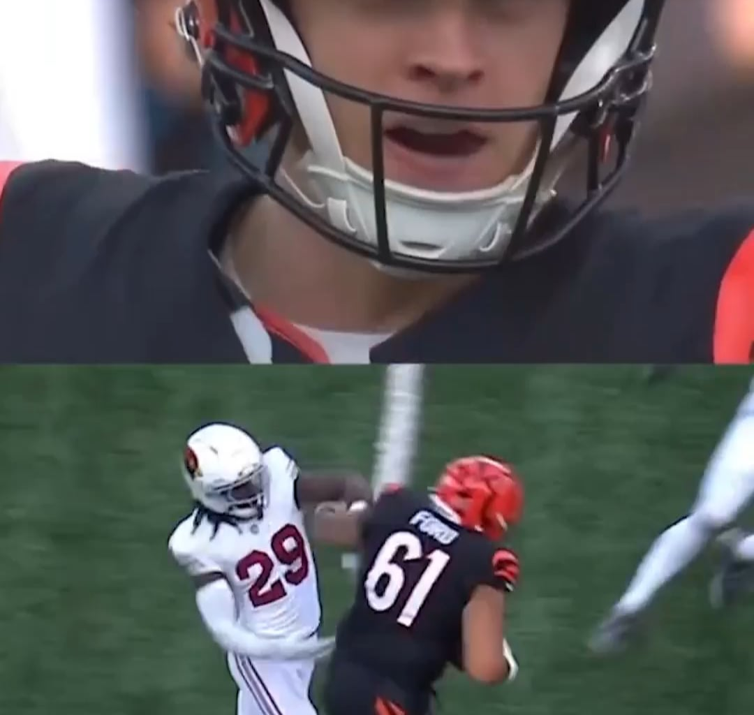 Joe Burrow's aura during Cody Ford's reception was absolute perfection