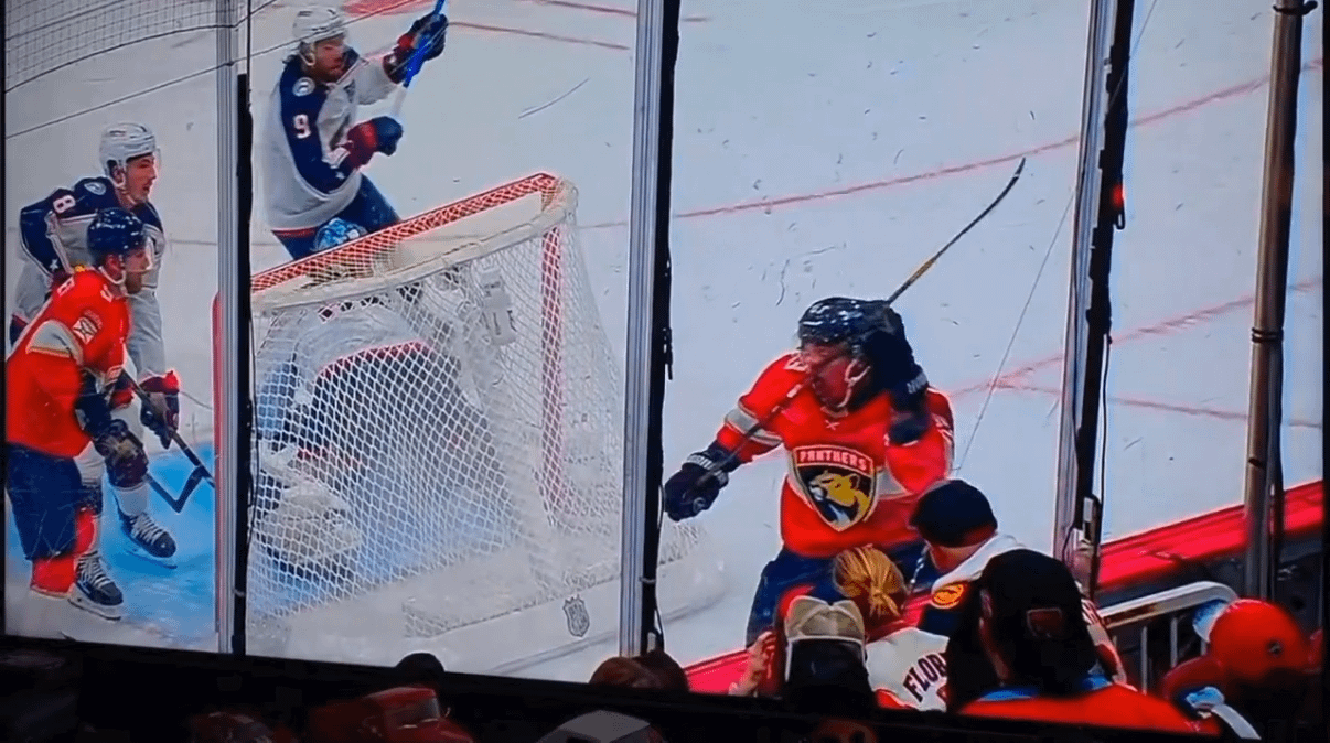 Brad Marchand’s touch of the puck was deemed a deflection and not a hand pass. It led to a good 2nd goal for FLA. The Lightning had a version of this goal recalled on Thursday.