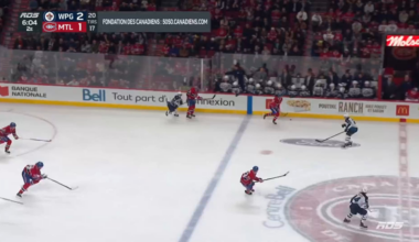 Ivan Demidov godlikingly wins a board battle, spins around and sends the puck to Kapanen in the slot who ties the game for Montreal