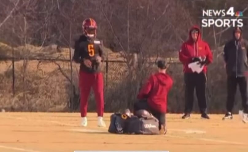 Jayden Daniels and Noah Brown practiced today. Both are likely to play Sunday vs Minnesota. This will be the first time all season QB1, WR1, WR2, WR3 and the starting OL are all on the field together.