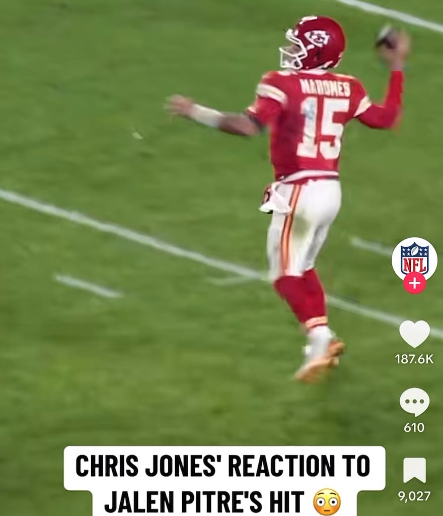 Chris Jones reaction to Pitre’s hit