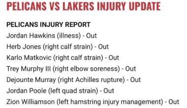 Pelicans Injury Report - Zion, Trey, Herb, Hawkins and more ruled out.