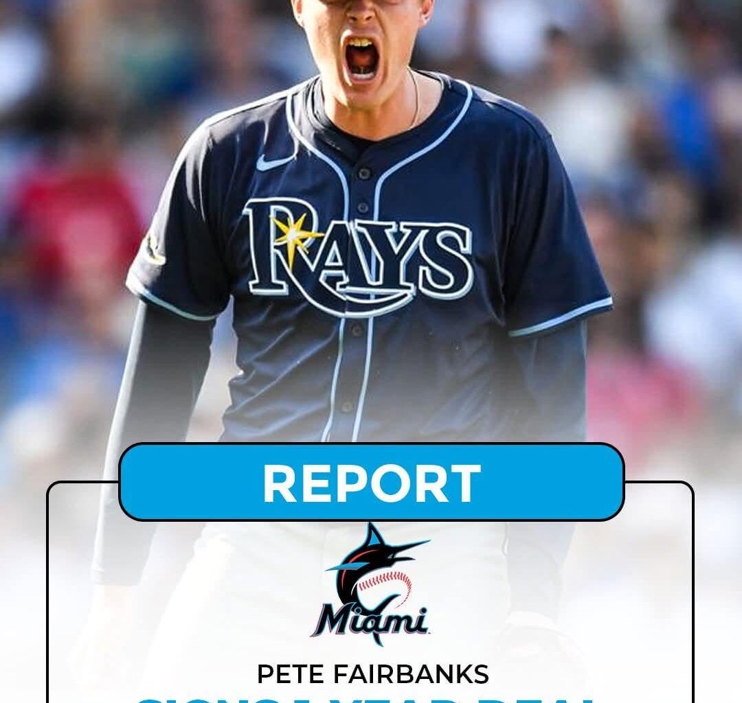 Right-handed reliever Pete Fairbanks has agreed to a one-year, $13 million contract with the Miami Marlins, per Mark Feinsand