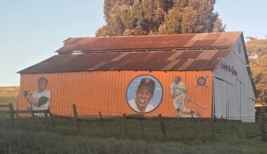 "Enjoy the Game" barn has been redone as a Willie Mays tribute