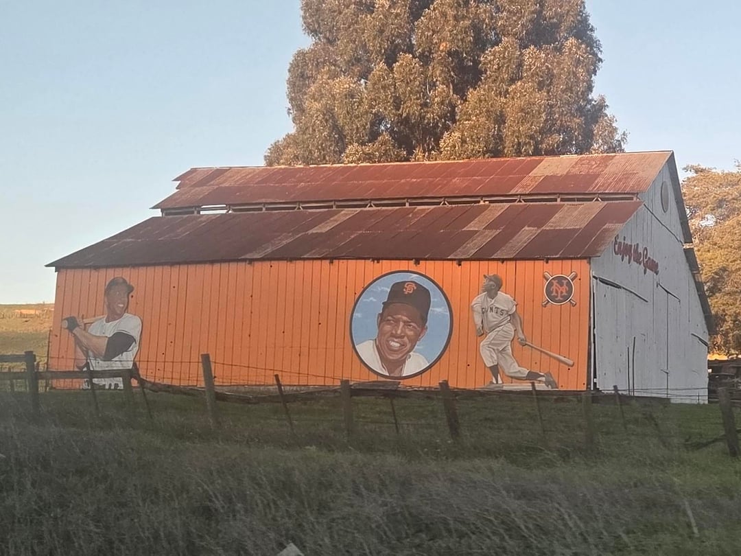 "Enjoy the Game" barn has been redone as a Willie Mays tribute