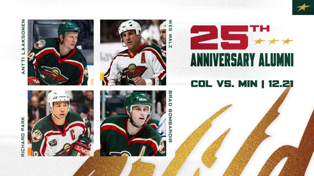 Brad Bombardir, Antti Laaksonen, Richard Park and Wes Walz to Attend Minnesota Wild 25th Anniversary Celebration Night on Dec. 21