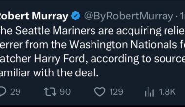 Nationals trade reliever Jose Ferrer for Mariners #4 prospect and MLB’s #42 prospect Harry Ford