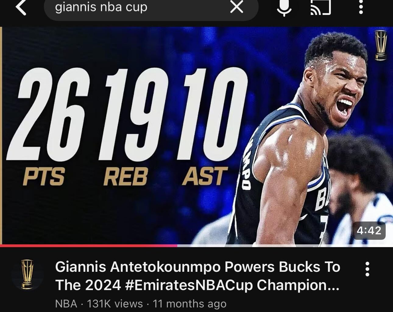 I Miss NBA Cup Giannis