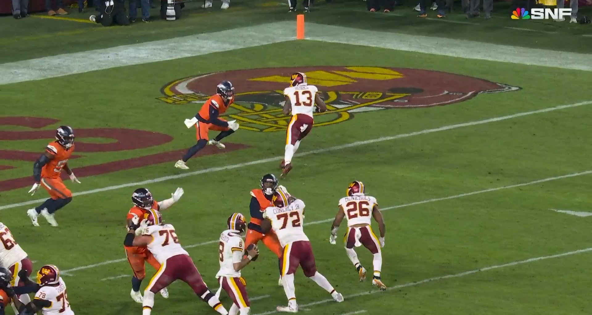 Treylon Burks makes one of the craziest catches of the year for the TD! 🤯