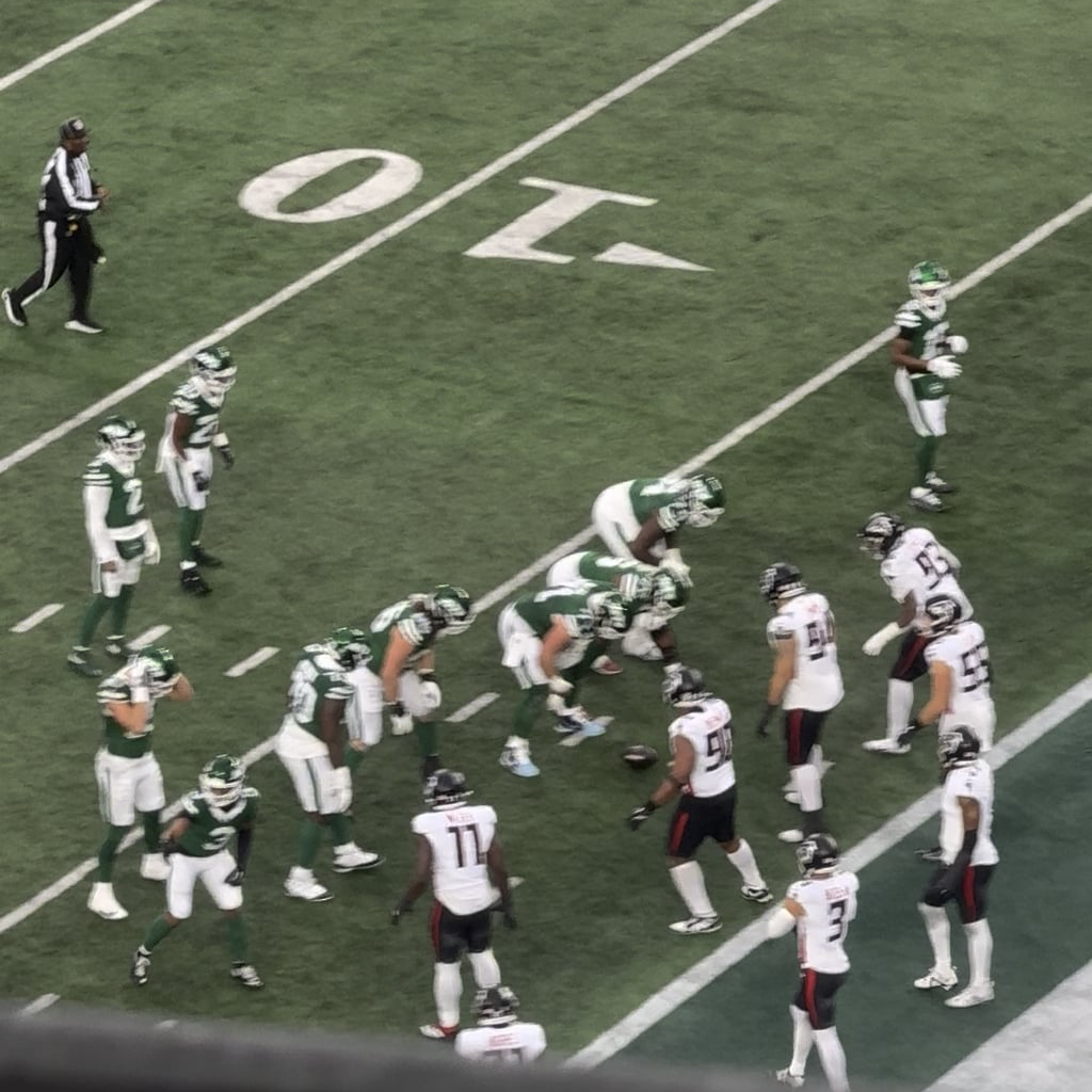 Had a great view of the Breece Hall TD yesterday and loved the Ric Flair reference on the screen!