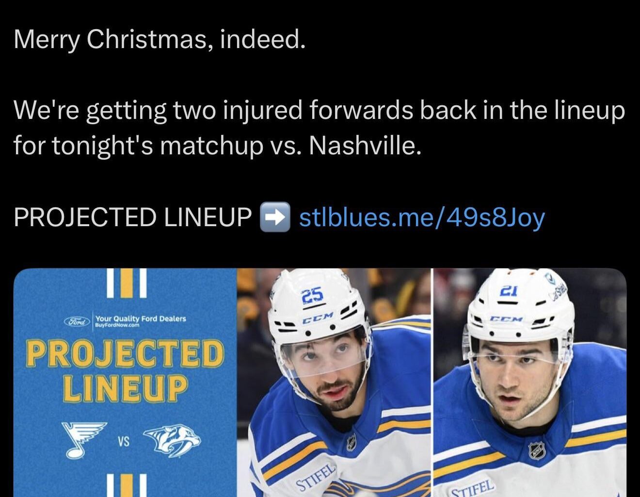 Snuggerud and Kyrou are back in the lineup!