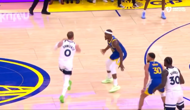 Jaden dumps it off to Rudy for a huge slam late in the 4th