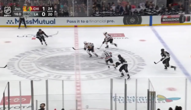 After a series of misadventures when Spencer Knight misplays a puck behind his net, Wyatt Kaiser scores his 1st goal of the season with assists from Moore and Nazar.