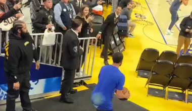 Alternative angles of Steph Curry's shot from the tunnel in pre-game warmups last night