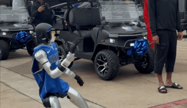 Kyrie Irving accidentally destroyed this robot during a shoot