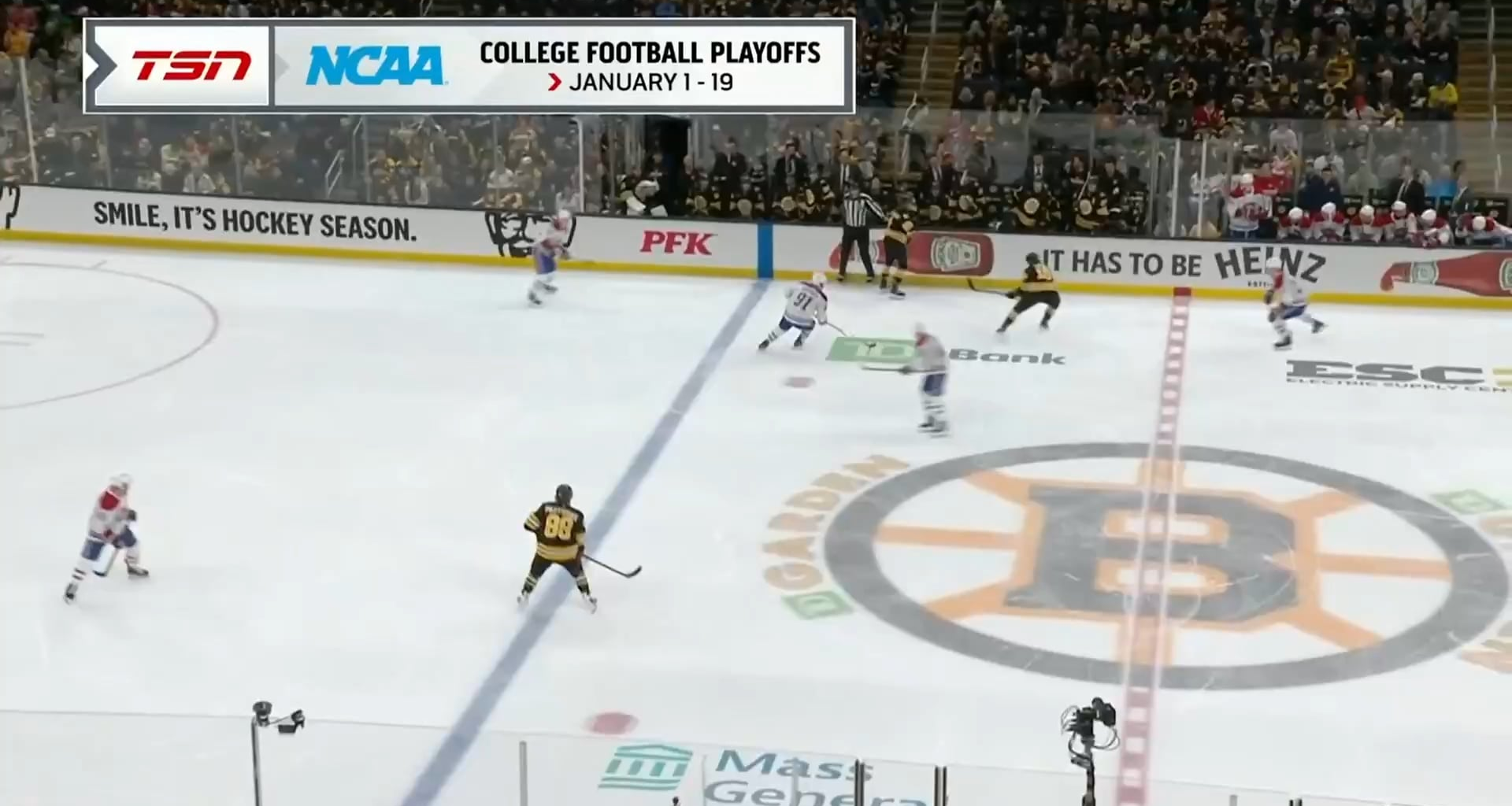 Ivan Demigod takes the puck away to create a breakaway then undresses Swayman tying the game at 2