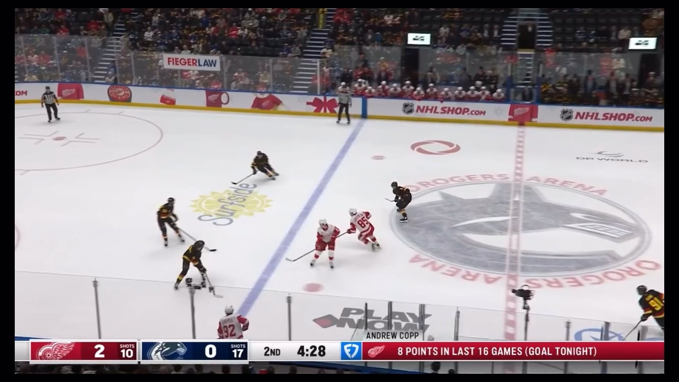 Soderblom with the great effort eventually leads to a Danielson tip: 3-0